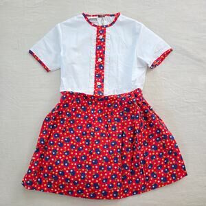 Vintage 70s Apples + Floral Dress 4t